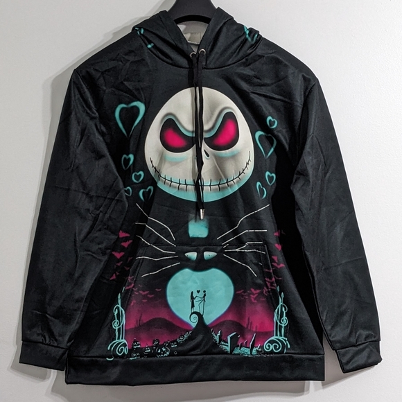 NEW The Nightmare BeforeChristmas Women's Jack Skellington Hoodie, Size Large - Picture 3 of 5